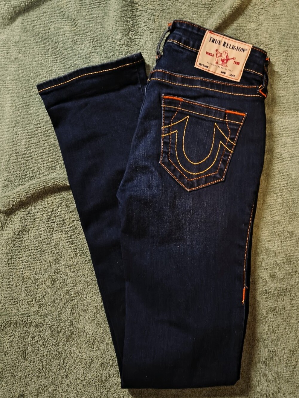 True Religion Billie Jeans Women 26 Mid Rise Straight Stretch Dark Wash